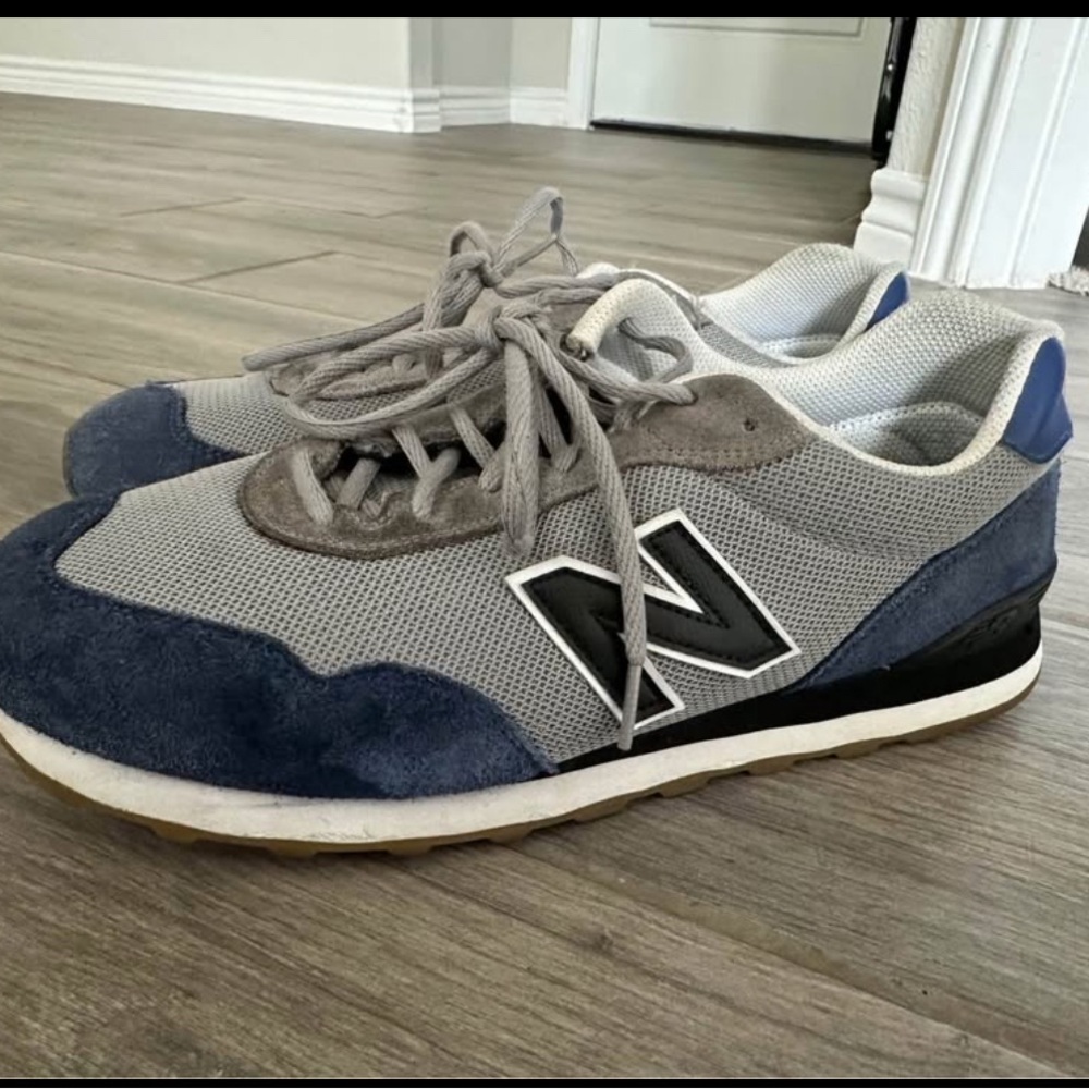 New Balance Gray and Blue Retro Sneakers